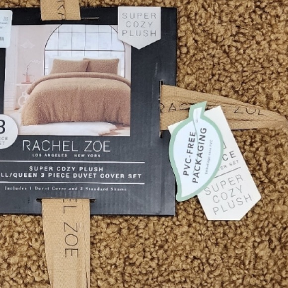 🌺NEW‼️RACHEL ZOE QUEEN SIZE 3 PIECE COMFORTER DUVET COVER SET   NWT - Picture 11 of 11